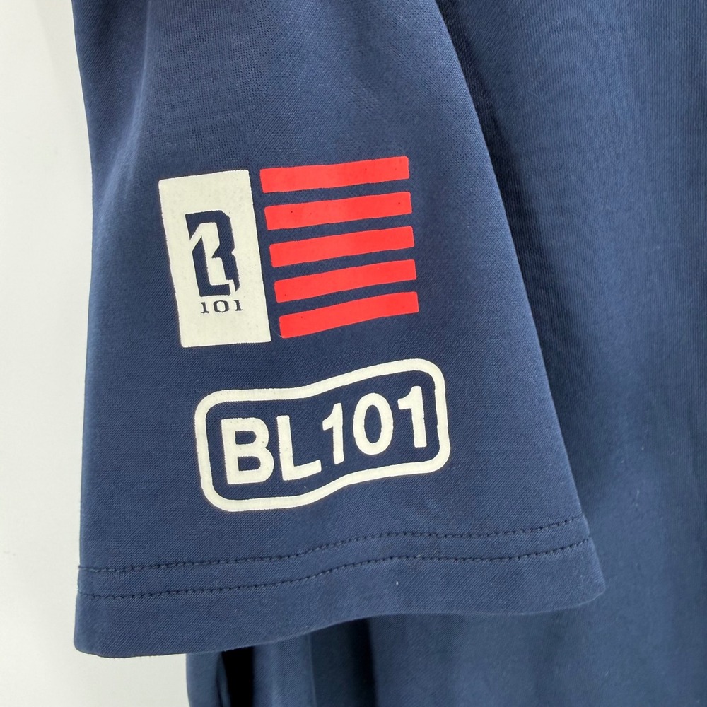 Baseball 101 Apparel Mens S BSBL SZN Short Sleeve Hoodie Navy Blue Performance - Picture 8 of 8